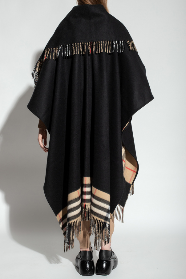 Black Poncho with cape Burberry BURBERRY T SHIRT WITH